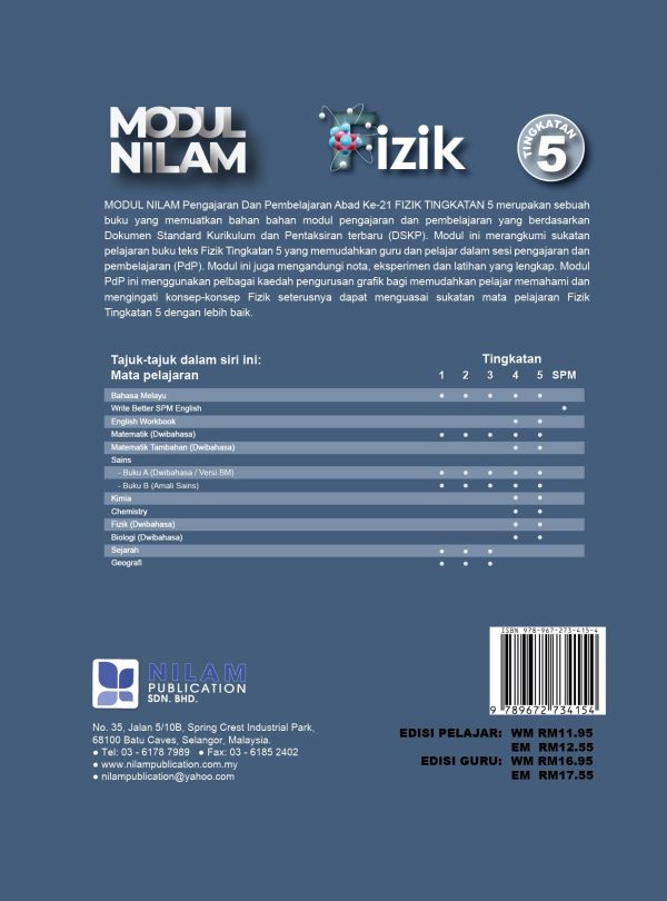 Modul Nilam P&P Abad Ke-21 Fizik Tingkatan 5 Dwibahasa 2022 Cheap