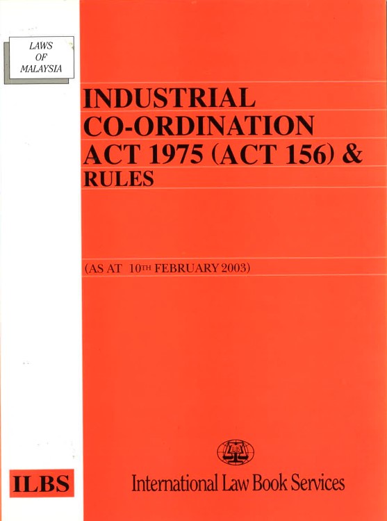 Industrial Co-Ordination Act on Sale