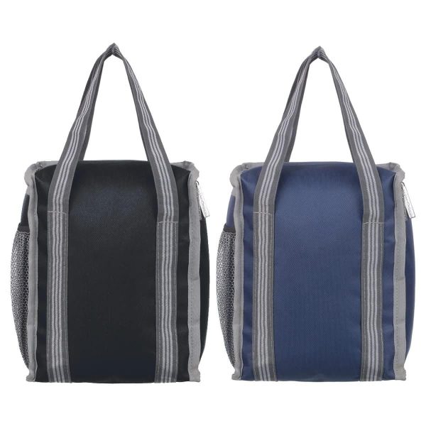 Right choice polyester carry on lunch tiffin bags combo for school & office (Black, Navy Blue) - Pack of 2 Online Hot Sale