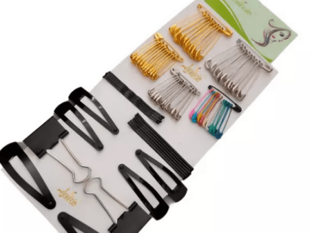 SENECIO SLIDER BOBBY PINS BINDER CLIP HAIR & SAREE PIN COMBO(68PC) Cheap