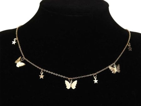 Pinapes Multiple Butterfly Star Necklace Jewellery for Women Pendant Necklace for Women & Girls Fashion