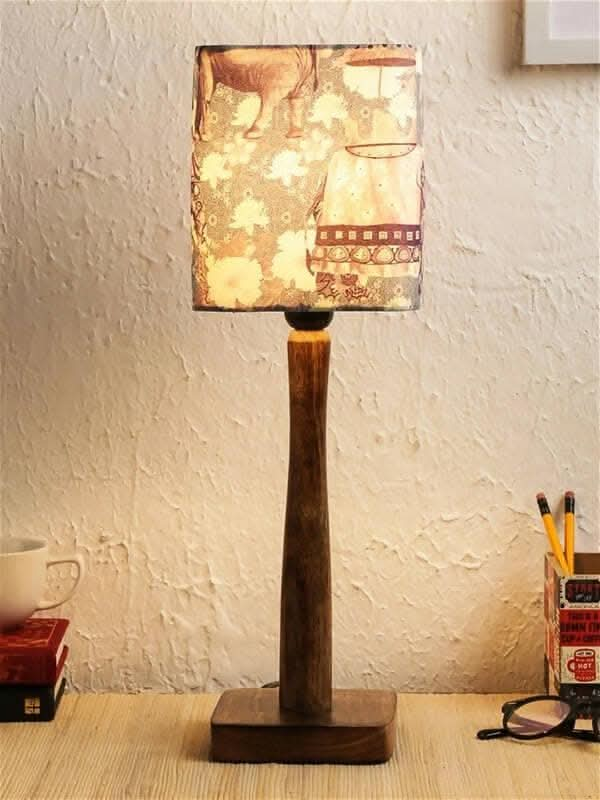 Royal Elephant Wooden Lamp Online