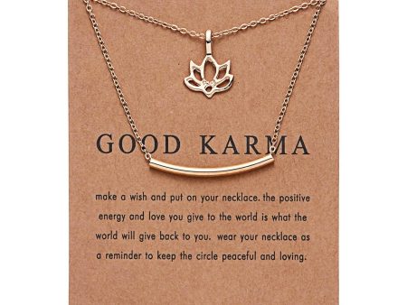 Pinapes Good Karma Charm Pendant Necklace with Wish Card for Women and Girls For Sale