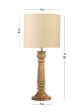 Green Girgit Pillar Brown Lamp With White Cotton Shade Supply