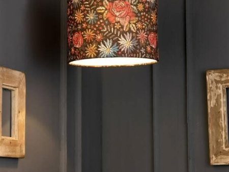 Black Floral Stitch Hanging Shade Online