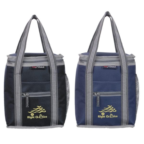 Right choice polyester carry on lunch tiffin bags combo for school & office (Black, Navy Blue) - Pack of 2 Online Hot Sale