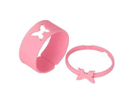 Cute Butterfly Pink Couple Ring Supply