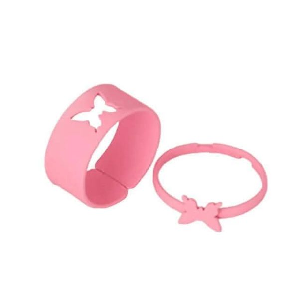 Cute Butterfly Pink Couple Ring Supply