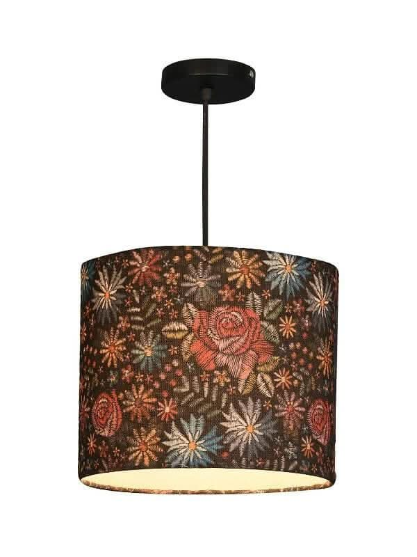 Black Floral Stitch Hanging Shade Online