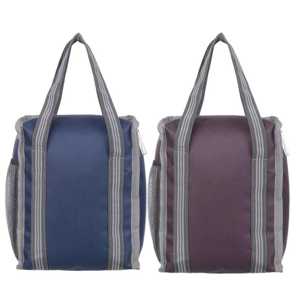 Right choice polyester carry on lunch tiffin bags combo for school & office (Navy Blue, Purple) - Pack of 2 For Sale