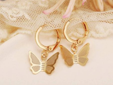 Pinapes elegant butterfly gold plated clip-on earrings for women and girls(golden) For Discount